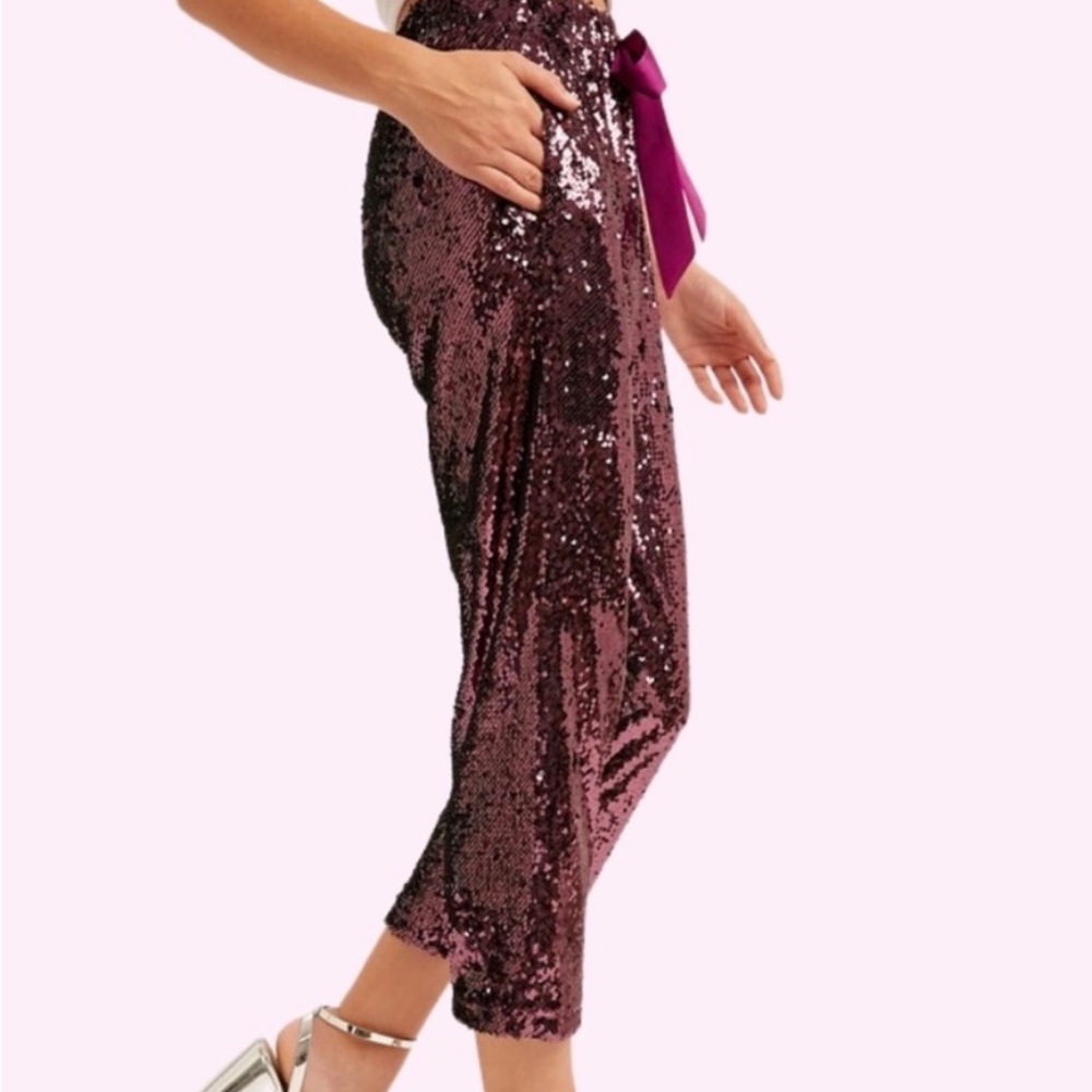 Plum sequin jogger